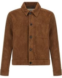 Ami Paris - Suede Jacket Puffer Jackets-Uomo - Lyst