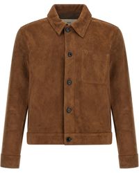 Ami Paris - Suede Jacket Puffer Jackets - Lyst