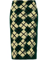 Burberry - Argyle Pattern Skirt Gonne Verde - Lyst