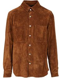 Rick Owens - Suede Overshirt Jackets - Lyst