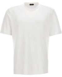 Zegna - Linen T Shirt Bianco - Lyst