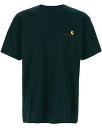 Carhartt - American Script T Shirt Verde-Uomo - Lyst