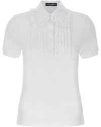 Dolce & Gabbana - Plastron T Shirt Bianco - Lyst
