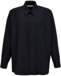 Marni - Cool Wool Shirt Camicie Blu - Lyst