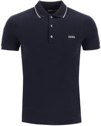Zegna - Logoed Cotton Polo Shirt - Lyst