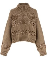 Brunello Cucinelli - Drop Sequin Sweater Maglioni-Donna - Lyst
