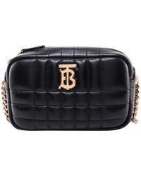Burberry - Leather Closure With Zip Shoulder Bags - Lyst