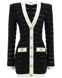 Balmain - Dress With Transparent Inserts - Lyst