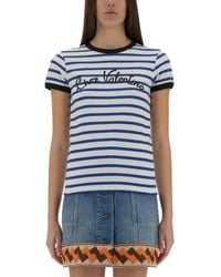 Valentino Garavani - Embroidered Cotton T-Shirt - Lyst