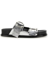 Jil Sander - Leather Sandals With Buckle Detail - Lyst