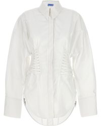 Mugler - Laced-Up Camicie Bianco - Lyst