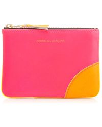 Comme des Garçons - Two-Tone Leather Coin Purse Wallets Rose - Lyst
