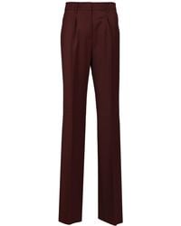 Max Mara - Wool Gabardine Trousers Bordeaux - Lyst