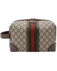 Gucci - Gg Supreme Fabric Beauty Case With Frontal Web Band - Lyst