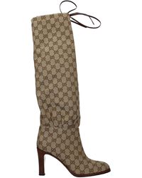Gucci Boots Fabric Beige - White
