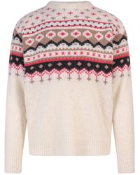 Amaranto - Wool And Cashmere Sweater With Multicolor Motif - Lyst