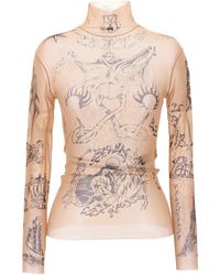Balenciaga - Tattoo Top Beige - Lyst