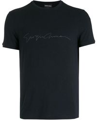 Giorgio Armani - Asv Stretch-Viscose T-Shirt With Signature Logo - Lyst