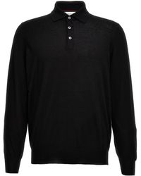Brunello Cucinelli - Knitted Shirt Polo Nero - Lyst