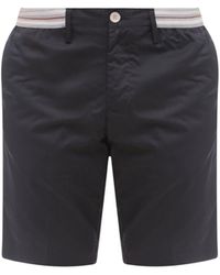 NUGNES 1920 - Cotton Blend Bermuda Shorts With Elastic Waistband - Lyst