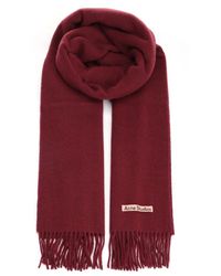 Acne Studios - Wool Scarf Scarves And Foulards Bordeaux - Lyst