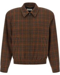 Saint Laurent - Wool Bomber Jacket Puffer Jackets Marrone-Donna - Lyst