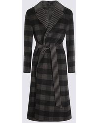 Twinset - Coats Double Check Nero/Neve-Donna - Lyst