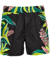 Valentino Garavani - Floral Printed Swimming Trunks Beachwear Multicolor - Lyst