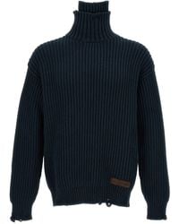 DSquared² - Broken Stitch Double Collar Sweater, Cardigans - Lyst