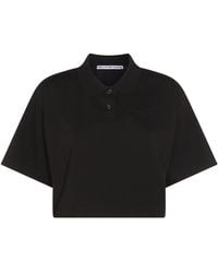 Alexander Wang - Cropped Jersey Polo Shirt - Lyst
