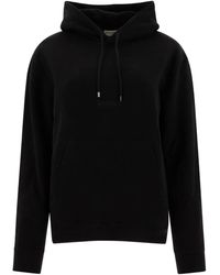 Saint Laurent - Felpa in cotone con cappuccio - Lyst