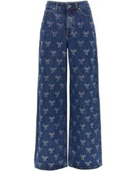 Self-Portrait - 'Rhinestone Bow' Jeans - Lyst