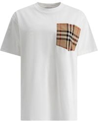 Burberry - T-Shirts Bianco-Donna - Lyst
