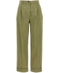 Etro - Cropped Chino Pantaloni Verde - Lyst