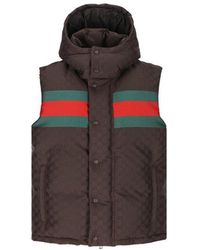Gucci - Dark Gg Polyester Blend Sleeveless Down Jacket - Lyst