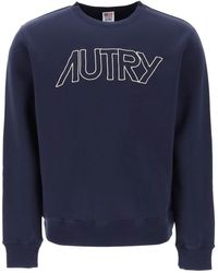 Autry - Crew-Neck Sweatshirt With Logo Embroidery - Lyst
