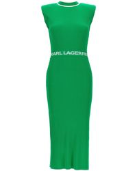 Karl Lagerfeld - Logo-waist Knitted Dress - Lyst