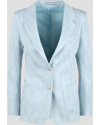 Tagliatore - Light blue denim single breasted blazer - Lyst
