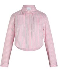 Patou - Camicia Crop A Righe Con Maniche A 3/4-Donna - Lyst