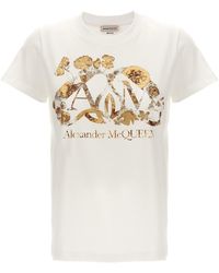 Alexander McQueen - Cut And Sew T Shirt Bianco - Lyst