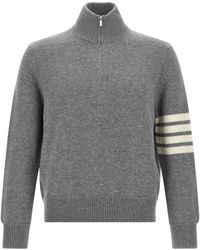Thom Browne - 4Bar Half Zip Sweater - Lyst