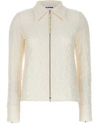Jil Sander - Embossed Cotton Shirt Camicie Bianco - Lyst