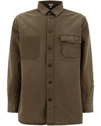 Loewe - Cotton Overshirt Jacket Giacche Verde-Uomo - Lyst