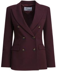 Semler - Balzer Double-Breasted Jackets And Coats Bordeaux-Donna - Lyst