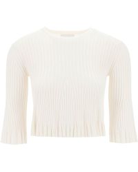 Loulou Studio - Silk And Cotton Knit Ammi Crop Top In - Lyst
