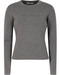 Max Mara - Top Ticino A Maniche Lunghe Con Logo-Donna - Lyst