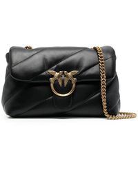 Pinko - Borsa a tracolla 'love classic puff' con maxi trapuntatura obliqua in pelle nera donna - Lyst