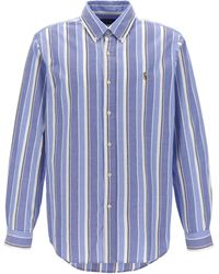 Polo Ralph Lauren - Logo Embroidery Striped Shirt Shirt, Blouse - Lyst