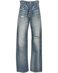 MM6 by Maison Martin Margiela - 5-Pocket Distressed Jeans - Lyst