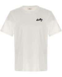 Bally - Logo Embroidery T Shirt Bianco - Lyst